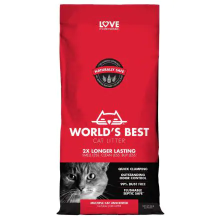 Worlds Best Cat Litter 28lb Multi Cat Unscented (12.7kg) - 28lb