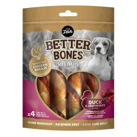 Zeus Bones Duck & Cranberry Large Rolls - 160g
