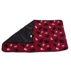 aniMate Blanket Red Paw Print Large - 1x58x49 inches