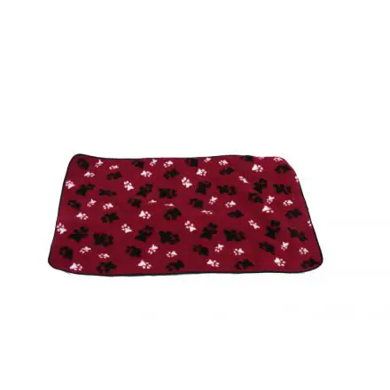 aniMate Blanket Red Paw Print Medium - 1x49x29 inches